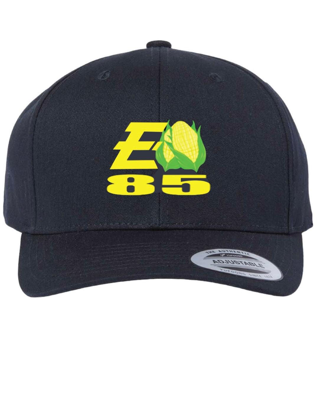Black snapback adjustable baseball E-85 Baka Style Racing hat. front view