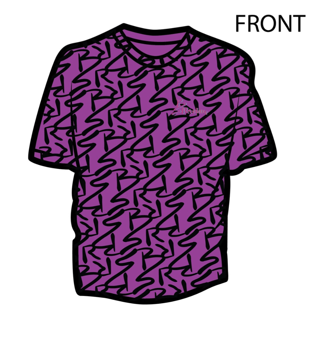 Baka Style Racing : RB POWA! @Baka_Style_turboo Sublimation Purple T-shirt