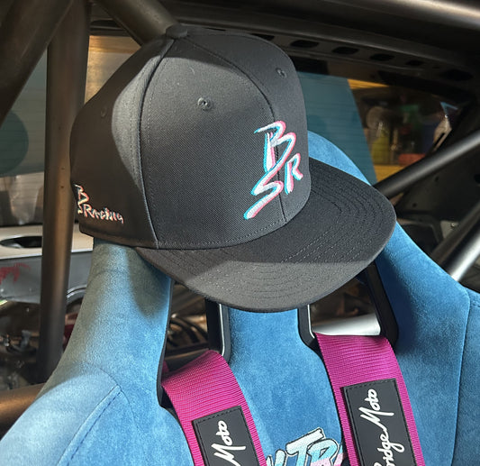 BAKA STYLE RACING : Snapback Flat Brim Embroidered Dark Grey hat
